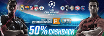 Betmotion cashback 50% Liga dos Campeões