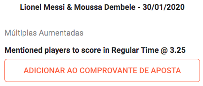 Apostas em Lionel Messi e Moussa Dembele odds altas