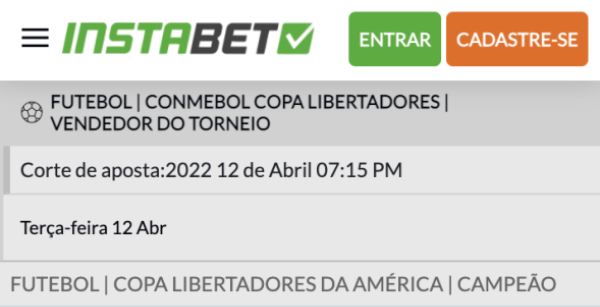 Apostar na Copa Libertadores 2022 com a Instabet